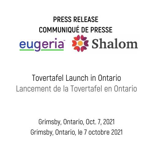 COMMUNIQUÉ DE PRESSE - Eugeria & Shalom Lancement de la Tovertafel en Ontario