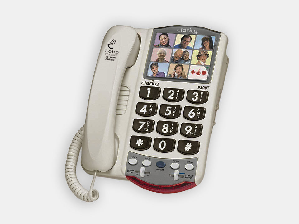 CLARITY P300 Amplified Corded Photo Phone PET2 並行輸入品 CLARITY P300 CORDED LOUD AMPLIFIED BIG BUTTON PHOTO PICTURE PHONE - NEW